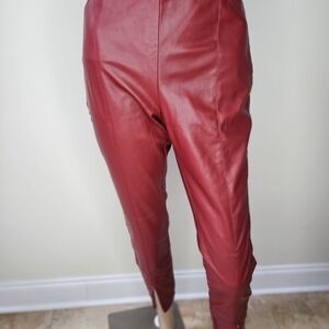 Zara  Legging Collection Women's Large High Rise Red Faux Leather Pants